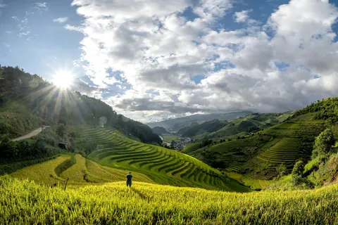 Grønne terrasser ved Mang Mu i Mu Cang Chai